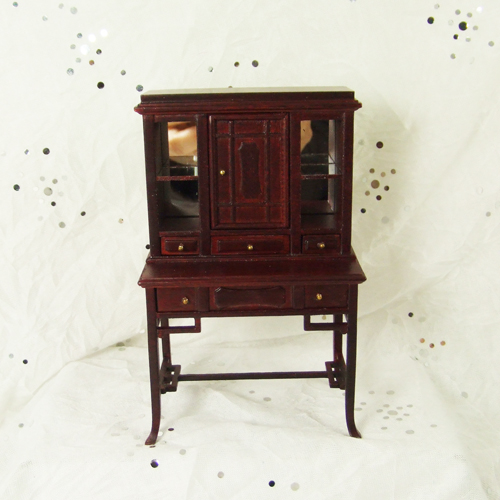 H12013 MH - 1" scale Mahogany Display Cabinet - Click Image to Close
